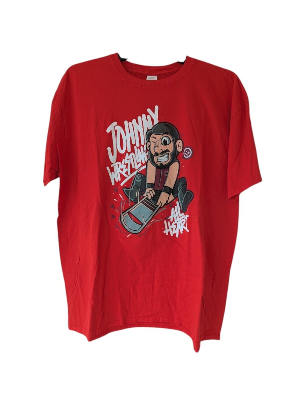 Johnny Wrestling Shirt 2XL Red Cotton Softstyle Pro Wrestling Tees Gargano Tee